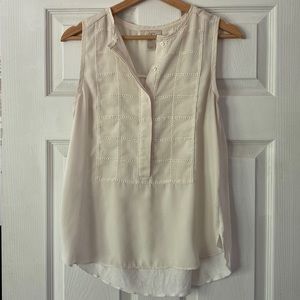 Ann Taylor LOFT - white sleeveless blouse - size small petite